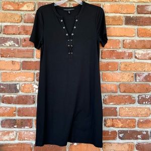 WHBM Short Sleeve Black Dress Stretchy Knit Size Small